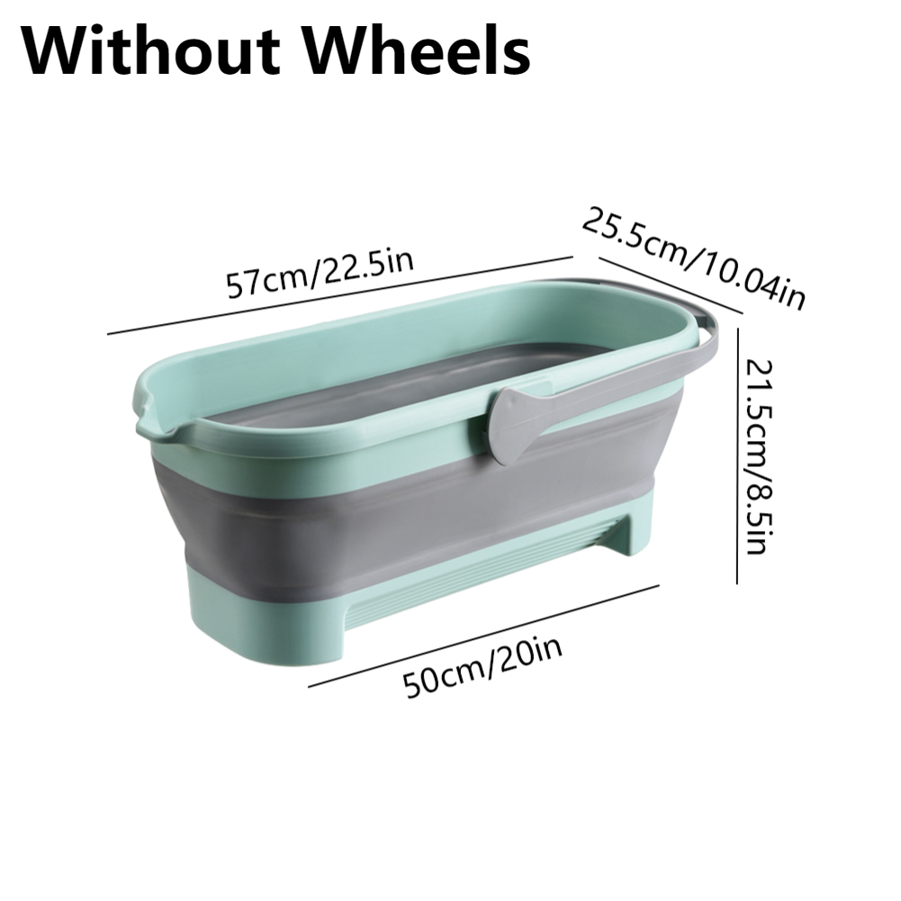 Collapsible Wash Bucket With Wheel Collapsible Bucket With Handle Laundry Basket Space Saving For Camping Traveling Picnic: Light Grey