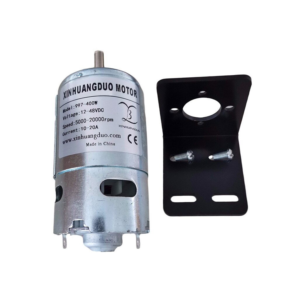 997 Powerful DC Motor Input Voltage DC12-48V High Speed Motor Silent Ball Bearing Motor 997 High Speed 5000~20000RPM: Motor and Bracket
