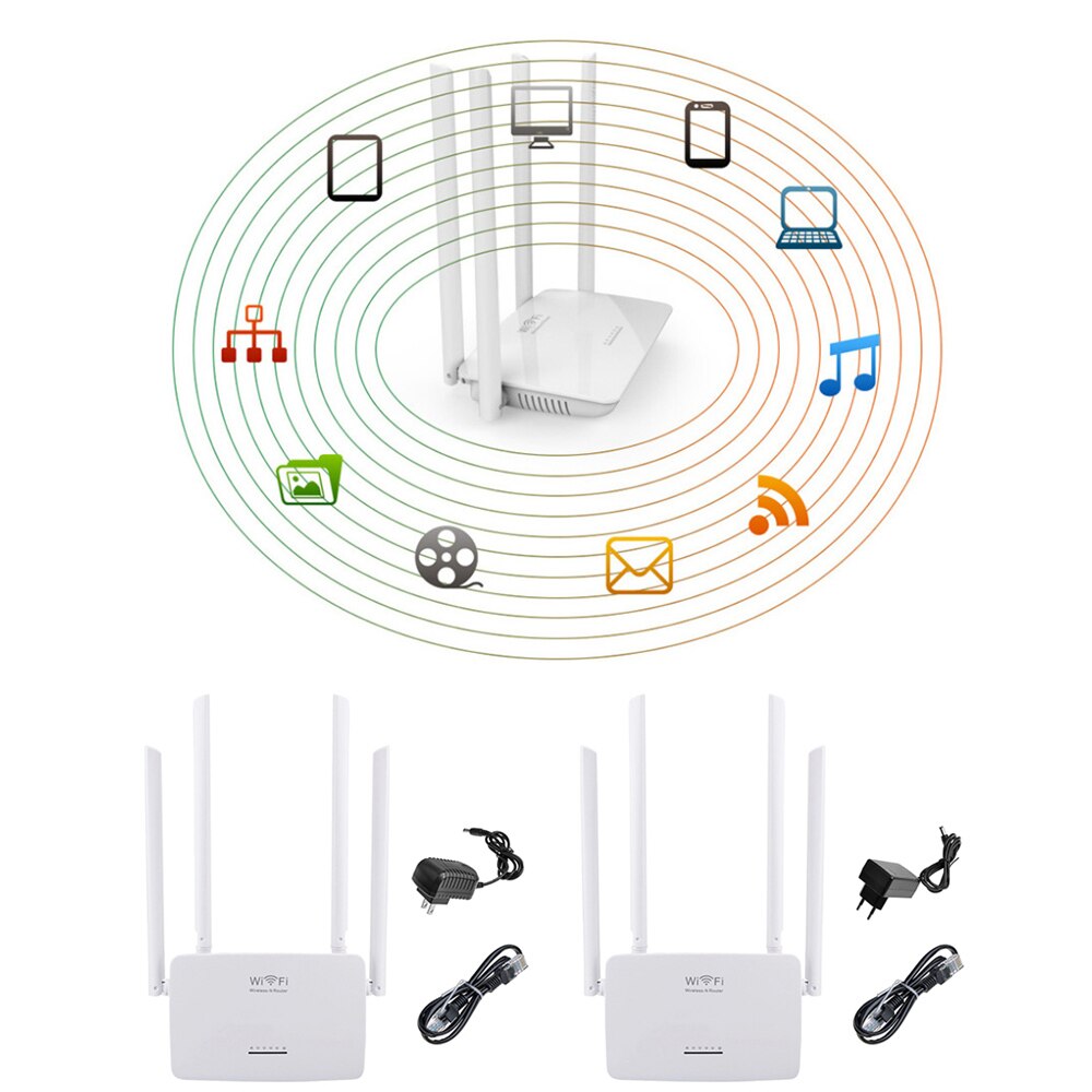 300Mbps Wireless WiFi Router Wi-Fi Repeater Booster For Home Network 5 Ports RJ45 802.11N Easy Setup