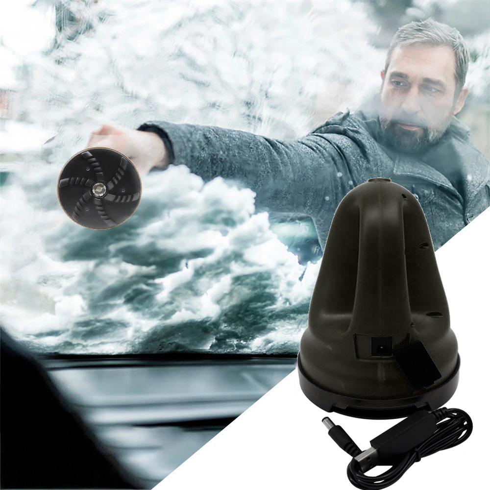 Raspador de hielo eléctrico para coche, herramienta de limpieza de invierno, recargable por USB, para quitar nieve, ventana, parabrisas: Negro
