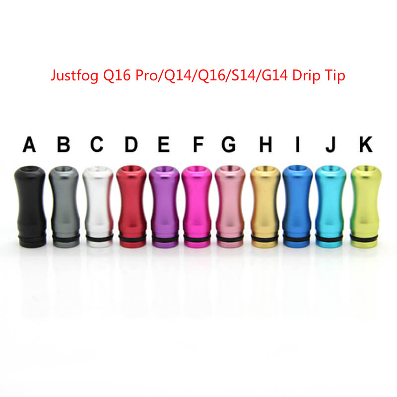 Justfog Q16 Pro/Q14/Q16/S14/G14/Joyetech Exceed Grip Drip Tip Anodized Aluminum Small Round MTL 510 Drip Tip