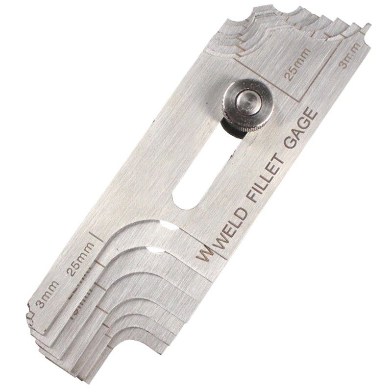 6Pcs Welding Gauge Weld Inspection Gauge Weld Seam / Round Corner / Crown Test Size Ruler Angle Measurement Kit Combination