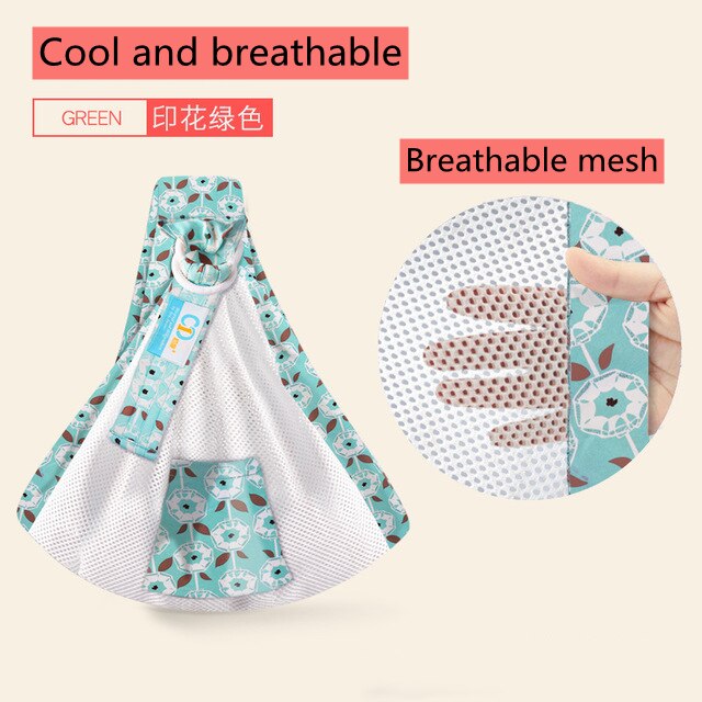 Toalla de espalda del bebé, toalla de lactancia materna, correa, bolsa de sujeción horizontal de sujeción delantera del bebé, toalla de lactancia materna, horizontal del bebé: Breathable blue