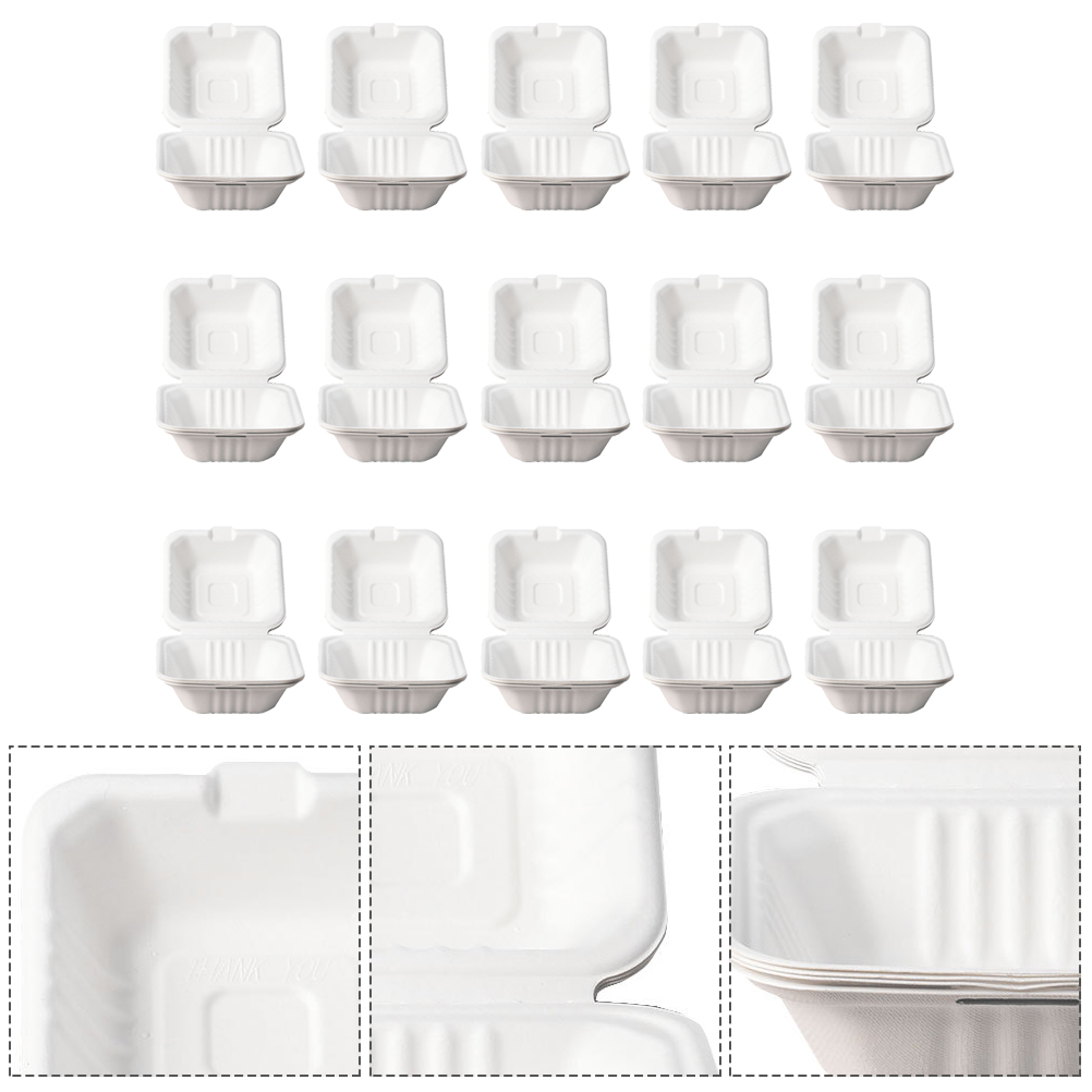 50pcs Takeout Packaging Boxes Snack Wrapping Boxes Shop Hamburgers Boxes Salad Storage Lunch Box Cake Sushi Food Packaging Box