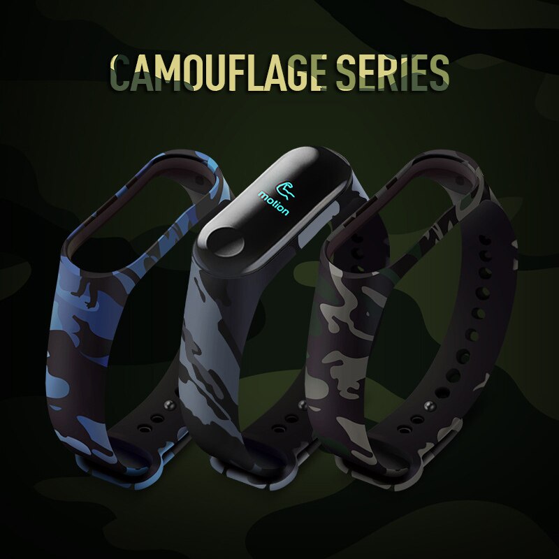 Nieuw Voor Xiaomi Mi Band 4 Smart Armband Vervang Siliconen Pols Band Smart Armband Accessoires Camouflage Armband Band