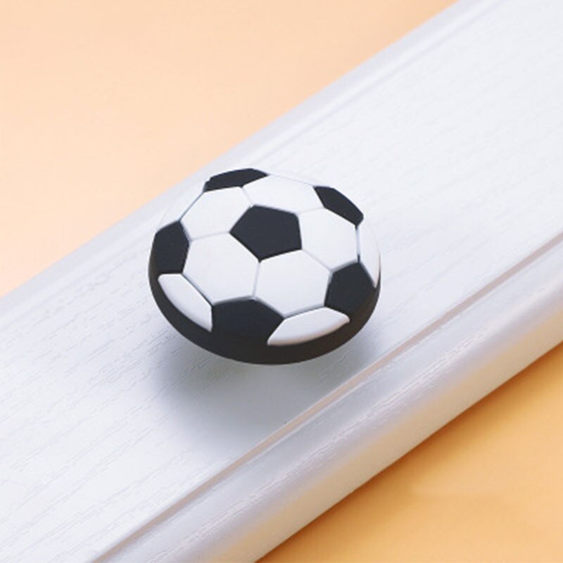 5/4/3/2/1Pcs Voetbal Lade Knoppen Soft Lade Knoppen Handvat Voetbal Vorm Knoppen voor Kinderkamer Kast Lade Kast Handgrepen