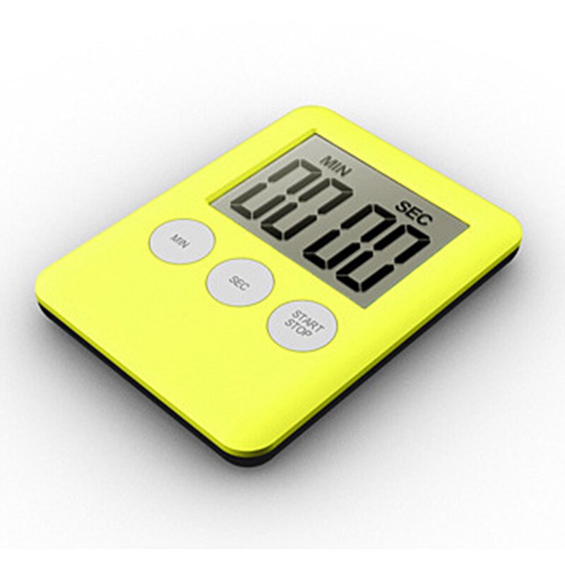Magnetisk lcd digitalt display vandtæt badeværelse bruser timer vægur værktøj væg stativ alarm timer temperatur fugtighed bad: Gul