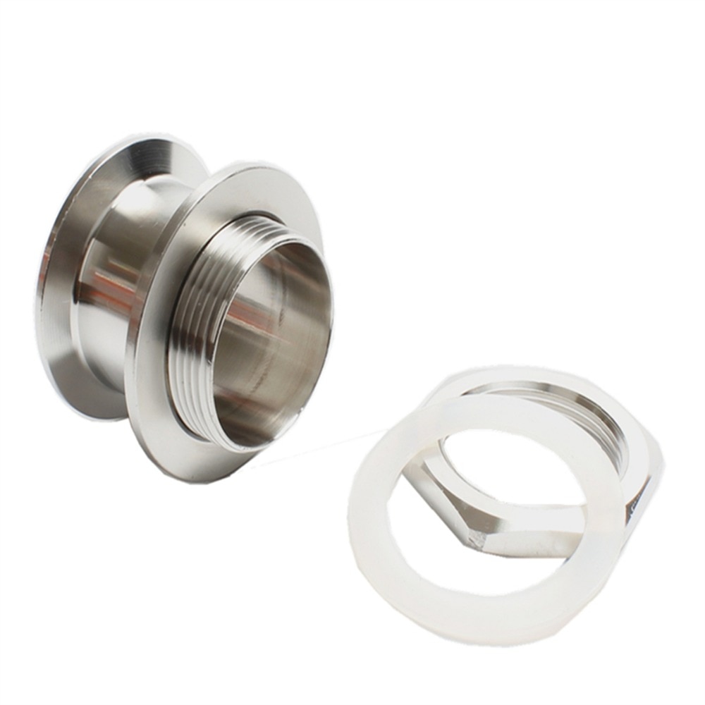 Adapter external thread DN40 (1 1/2") 48mm x tri-clamp 2" OD64 with silicone gasket. Stainless steel SS304. Length 50mm