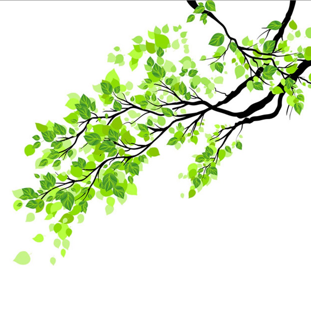 Decoração de casa filme de cerâmica ramo pvc folha verde parede diy fosco porta janela vidro adesivo