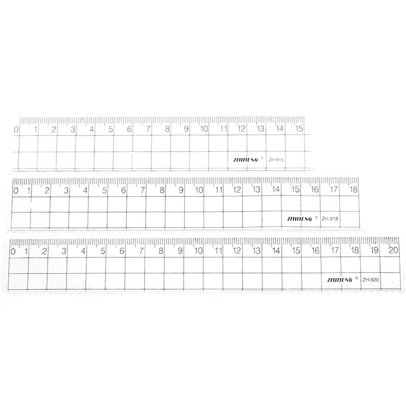 1pcs 15cm 18cm 20cm Transparent Simple Ruler Plastic Square Ruler Cute Learning Stationery Drawing School Supplies