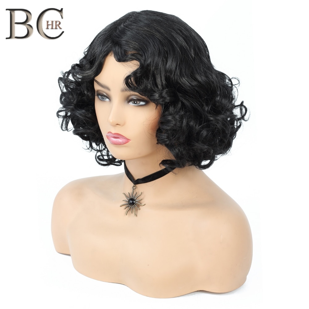 Bchr haar korte synthetische pruiken kinky krullend 1b alleen synthetische pruiken voor vrouwen hittebestendig