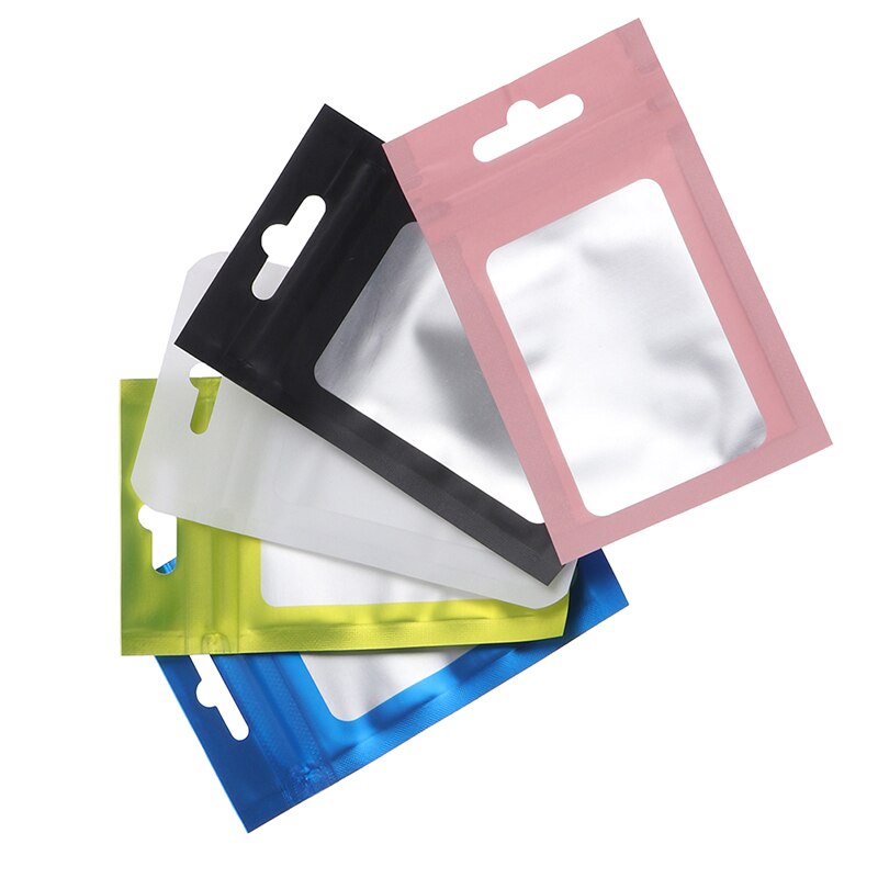 20Pcs/Pack Matte Zip lock Plastic Bag Aluminum Foil Hologram Food Pouch Small Water Proof Zipper Reclosable Pouches 3 Size