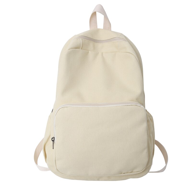 Trendiger canvas-rucksack für damen und herren, schulrucksack, bücherrucksack, reiserucksack, uni-rucksack für mädchen und jungen: Beige