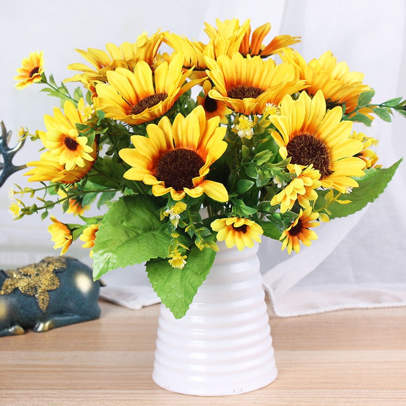 Kunstig solsikke simulering sol blomst gerbera daisy stue fest dekoration blomst skydning prop jul