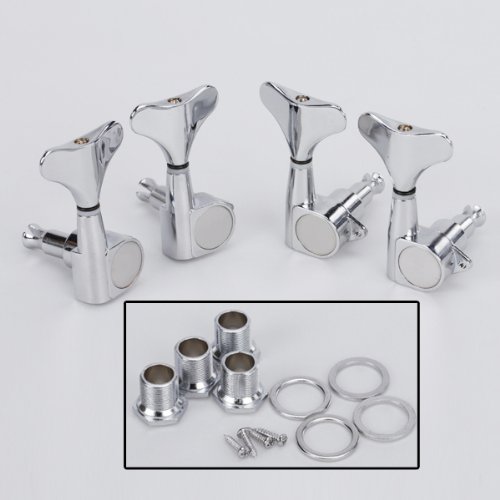 4 Pairs 4R Chrome Bass Tuners Machine Heads Tuning Pegs