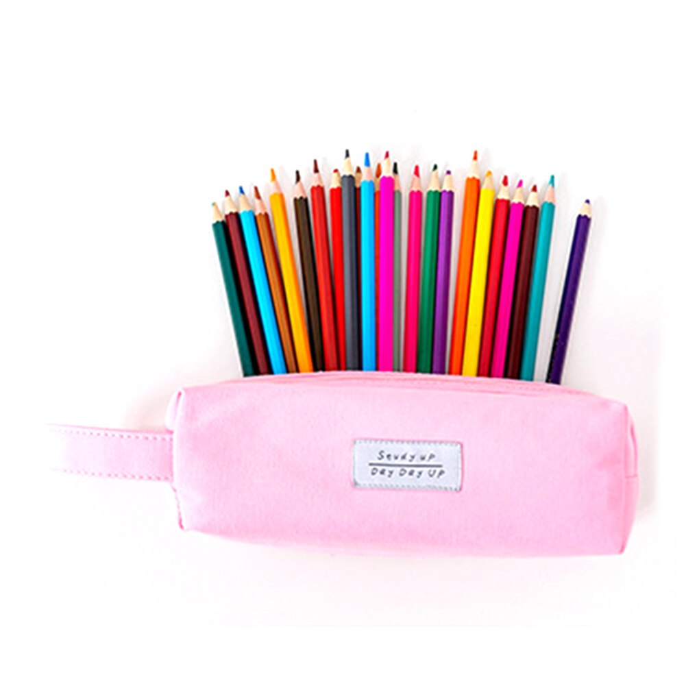 Draagbare Dubbele Laag Grote Capaciteit Etui Tas Creatieve Korea Stof Pen Box Pouch Case School Office Stationarys Levert