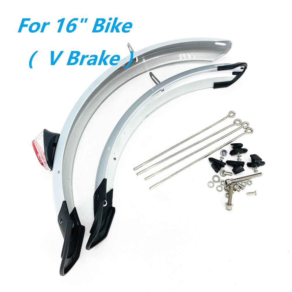 14-16 Inch Folding Bike Front Rear Fender With Rear Safety Reflector For Dahon Fnhon Bicycle V Brake Disc Brake Bike: Yellow