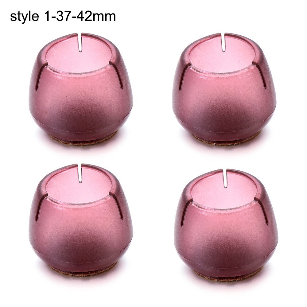 4Stck/einstellen Silikon Sessel Bein Kappen Fuß Pads Möbel Tabelle Abdeckungen Socken umhauen Beschützer runden Unterseite nicht-Unterhose Tassen: Stil 1-37-42mm