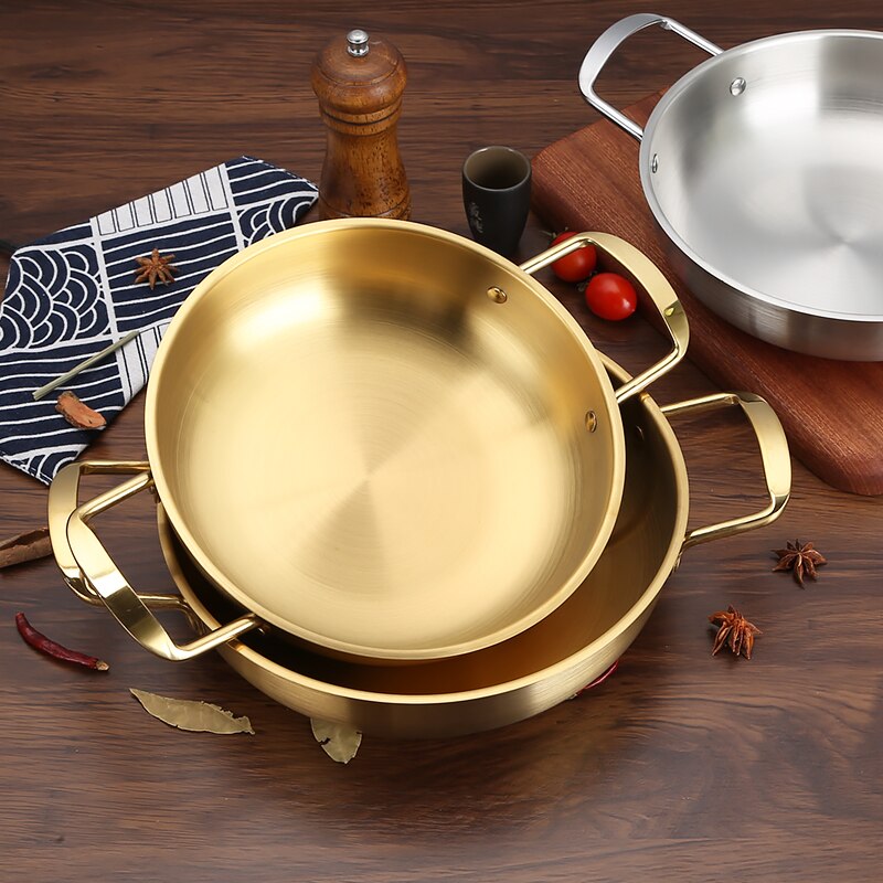 Ollas de Metal para cocina, Mini ollas coreanas de acero inoxidable, Conjunto de cerámica, utensilios de cocina para el hogar OC50MG