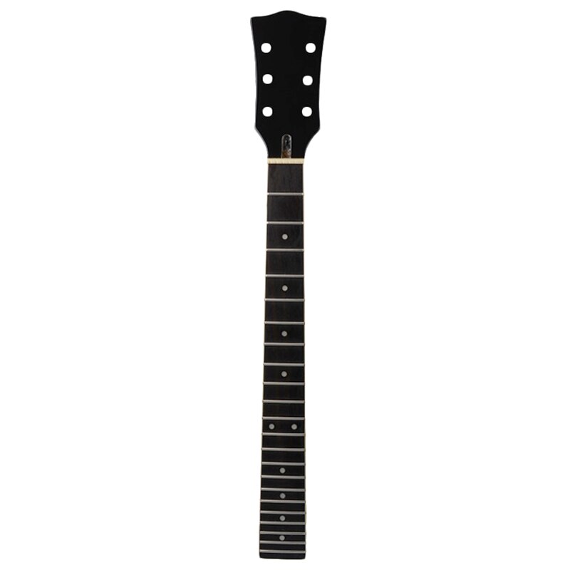 22 traste Arce guitarra mástil palisandro cuello con punto blanco vinculante guitarra cuello para guitarra eléctrica Lp reemplazo negro: Default Title