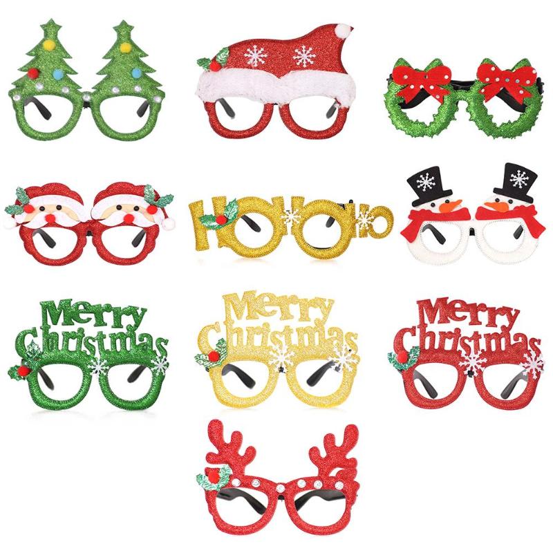 Kinderen Kerstman Antler Glazen Xmas Speelgoed Party Decor Cosplay Prop Ornamenten Xmas Ornamenten Kinderen Gunsten Cadeaus: B 10pcs