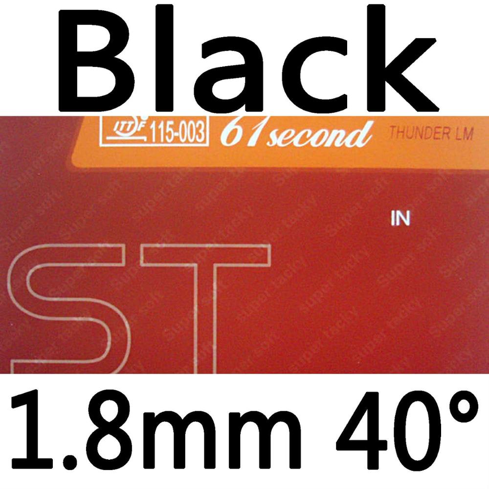 61second TH-LM-ST Pips-In Table Tennis PingPong Rubber with Sponge 1.0mm-2.2mm: black 1.8mm H40