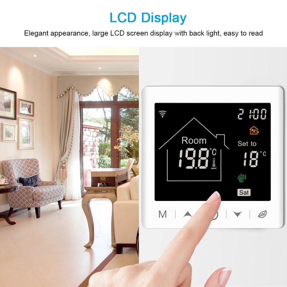 Tuya WiFi Smart Thermostat 220V Temperature Controller for Water/Electric/Gas Boiler Heating Work with Google Home and Alexa