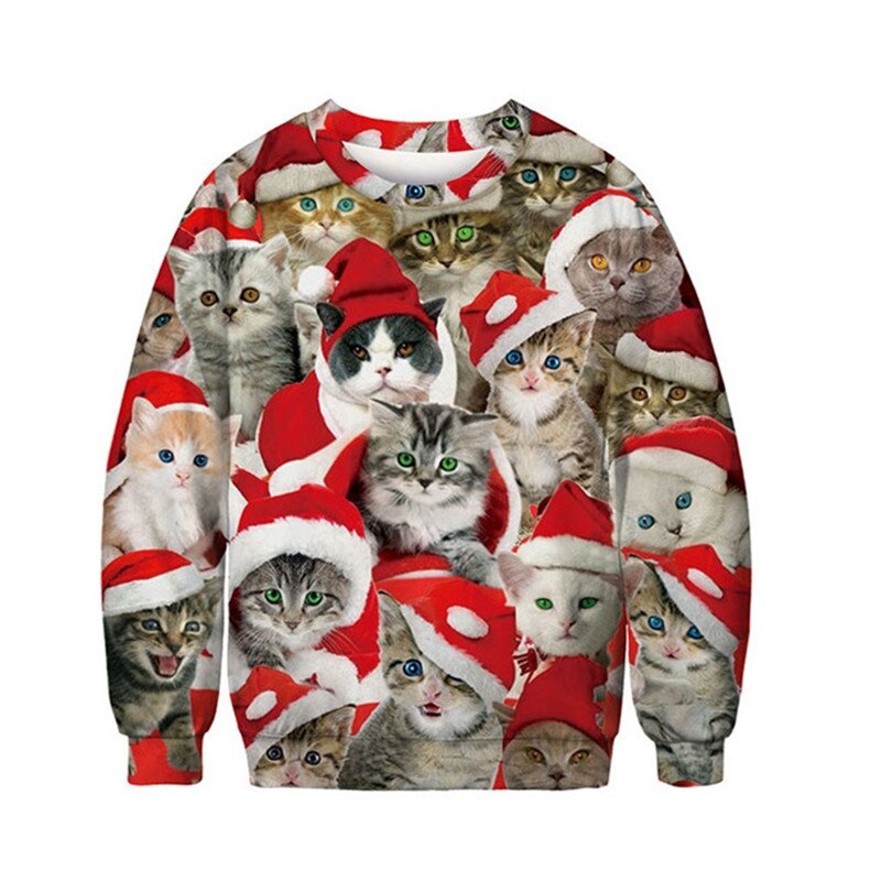Hombres Mujeres Cosplay feo Navidad suéteres Navidad sudadera 3D divertido impreso vacaciones Navidad ropa suéter suéteres