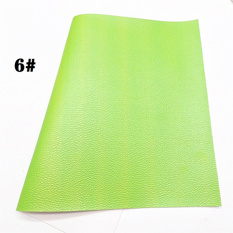 Neon Colors Litchi Textured Solid Synthetic Faux Leather Vinly Fabric Sheets with Felt Backing DIY Bows 21X29CM R416A: 6-21X29CM