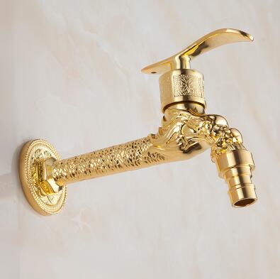 Golden Washing Machine Crane Decorative Outdoor Faucet Garden Bibcock Tap mop Faucet: Red