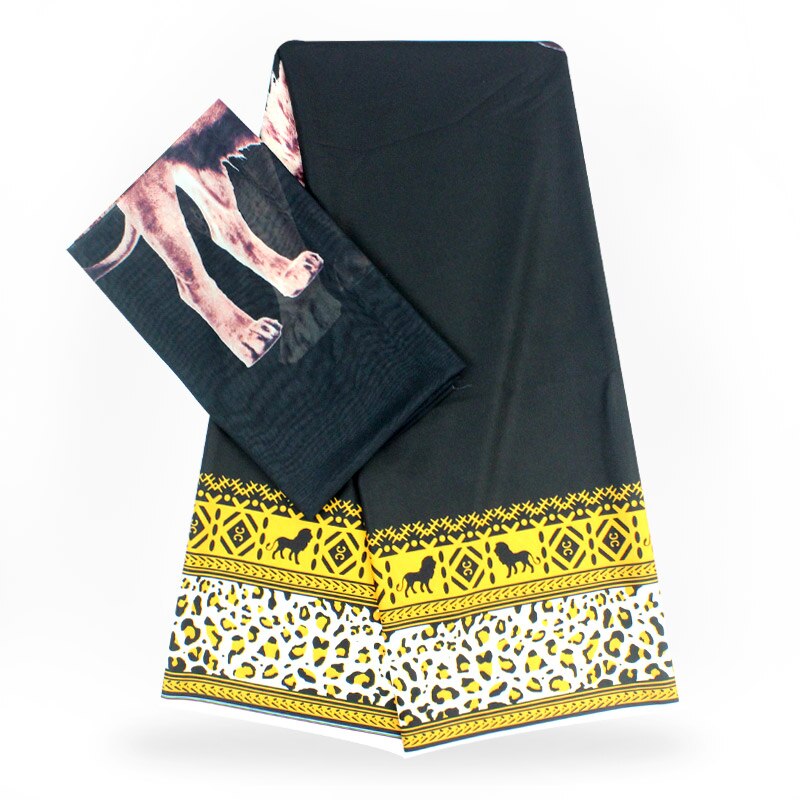 YBG! Tissu africain en soie imitation , tissu africain, tissus ankara nigérians, cire africaine, ! J72615: Black