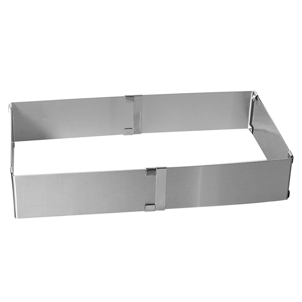 Molde para pastel cuadrado de acero inoxidable, anillo ajustable para Mousse, molde para hornear, repostería, accesorios para postres, herramienta de decoración de pasteles #42