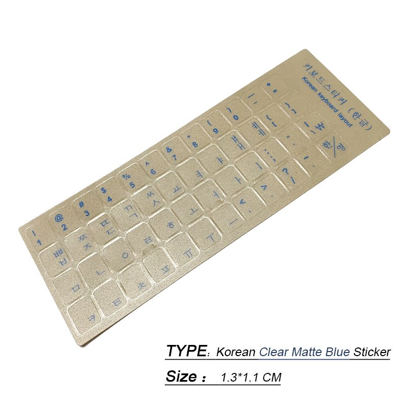 Sr koreansk tastatur klistermærker 6 farver standard vandtæt layout bogstaver alfabet til pc computer 10-17 &quot; bærbar tilbehør: Klar mat blå