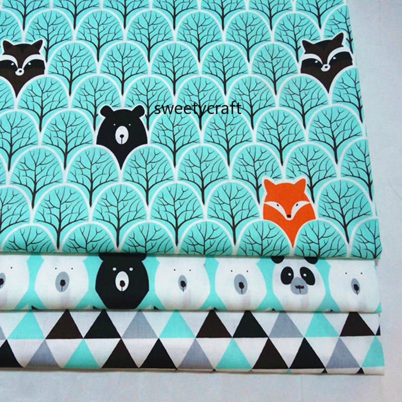 Karhupuukuviokankaat käsintehdyt tela algodon diy ompelu tilkkutäkki vauvan mekko sänky käsityöt vaatteet kudokset puuvillatvillikankaat