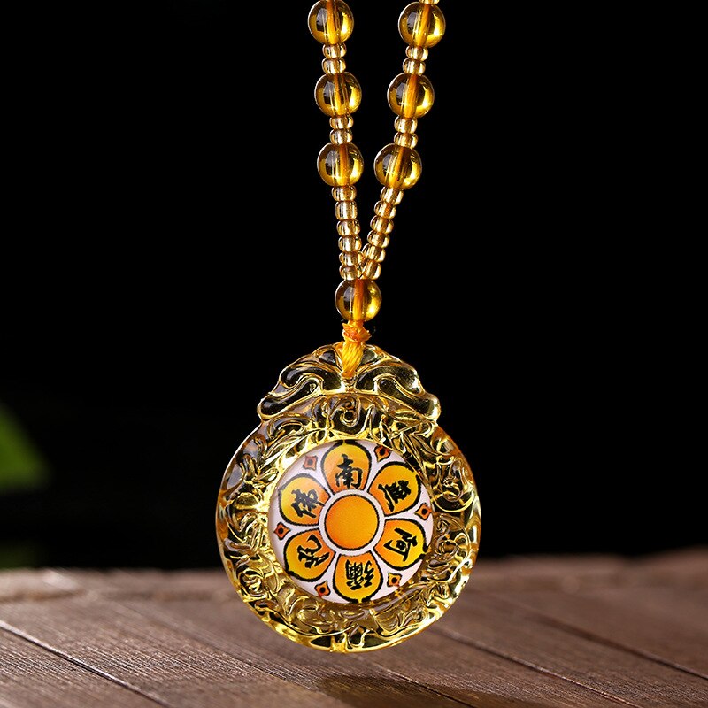 Tibetan Pendant Buddhism Amulet Necklace Shurangama Mantra Talisman Lucky Wealth Necklace Jewelry Accessories: 1PCS   5