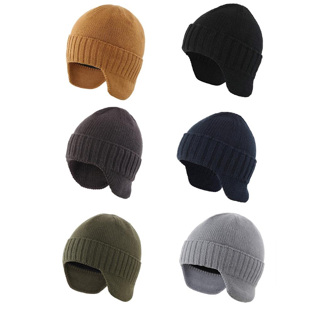 Connectyle Mens Classic Winter Tuque Knitted Skull Cap Earflap Hat Stocking Caps with Ears Warm Hat