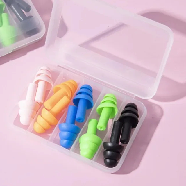 이 Tapones para los oídos para dormir y roncar, 10 Uds., aislamiento acústico, tapones para los oídos de silicona impermeables, tapones para los oídos antiruido para dormir: Marfíl