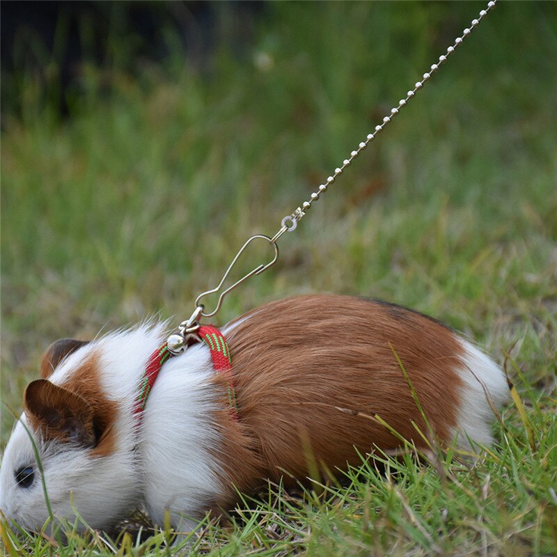 Adjustable Cute Pet Rat Mouse Hamster Harness Ropes Pet Hamster Leashes Lead Collar for Rat Mouse Pet Outdoor Supply