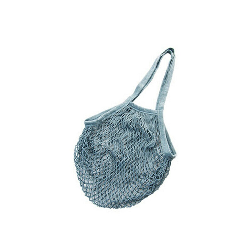 ISKYBOB Neue Mesh Einkaufstasche Reusable String Obst Lagerung Handtasche Totes Frauen Einkaufen Baumwolle Schulter Fällen Lebensmittel Taschen: blue