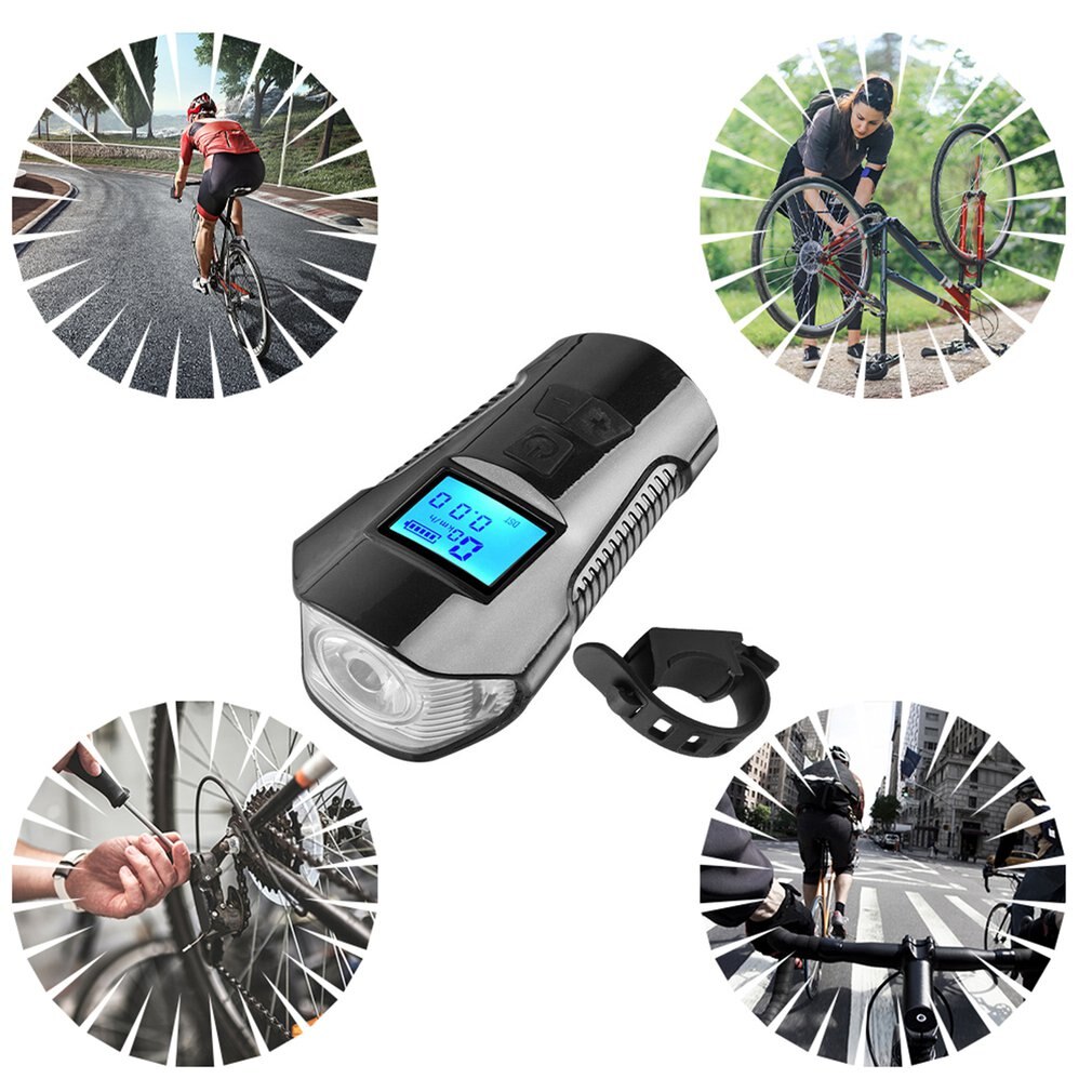 Heldere Led Fietsverlichting Rear En Front Light Kit Usb Oplaadbare Bike Kilometerstand Batterij Display Met Achtergrondverlichting Met Bike Bell