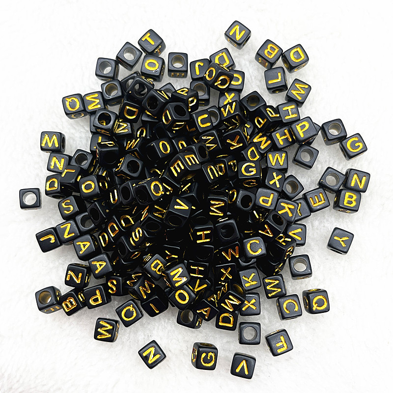 100 Uds 7x4mm 6x6mm cuentas de letras del alfabeto mezcladas cuentas para hacer joyería Diy accesorios de pulseras hechas a mano