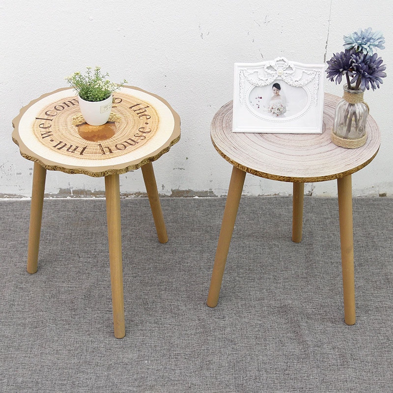QUVIO Houten dienblad rond - set van 2 (24 cm en 27 cm) | Leen Bakker