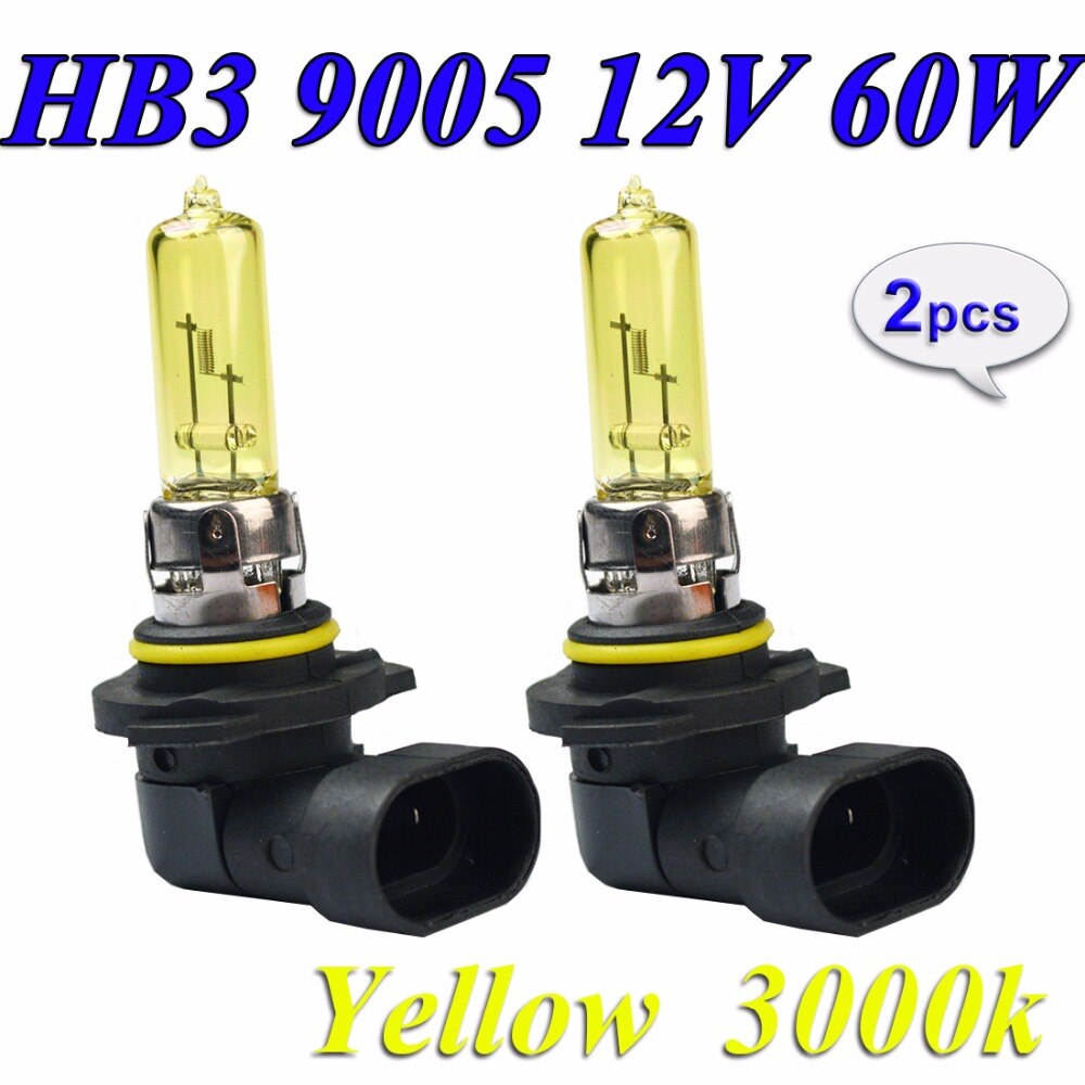 Hippcron HB3 9005 12 v 60 w Geel Glas Halogeenlamp 2 stks 3000 k Quartz Glas Auto Koplamp Automotive lamp