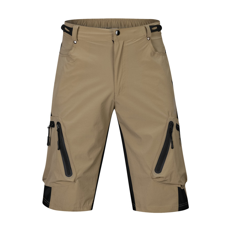 Pantalones cortos de senderismo transpirables de secado rápido para hombre, Shorts deportivos de Color sólido para montar al aire libre, escalada, Camping: Khaki
