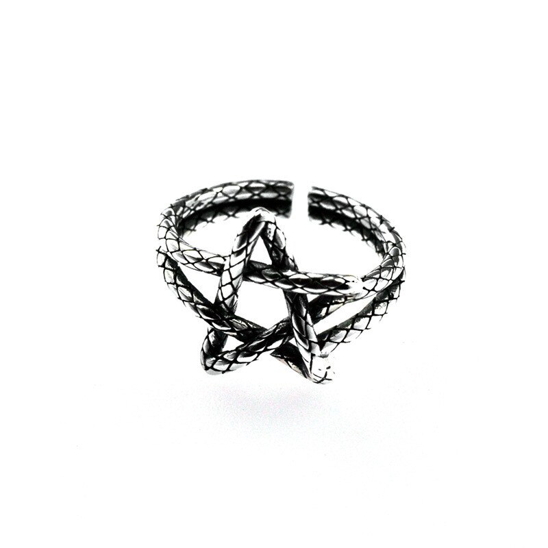 V. YA Vintage Thai argent étoile anneaux réglables pour les femmes personnalité Punk 925 bagues en argent Sterling: Default Title