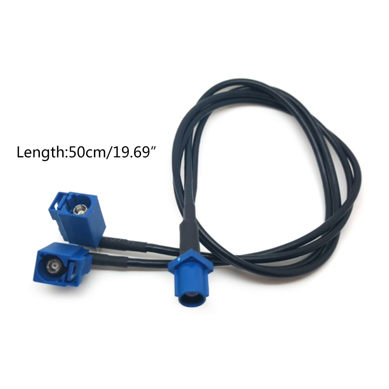 Fakra C maschio doppio Fakra C femmina angolo retto tipo Y cavo splitter RG174 estensione antenna GPS per auto spirale