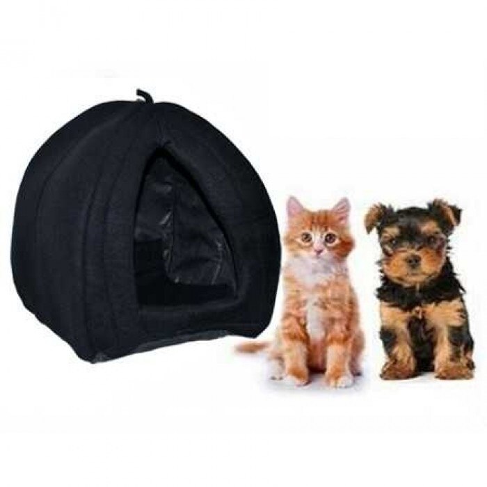 Niche polaire noire pour animaux de compagnie, lit pour chat et chien