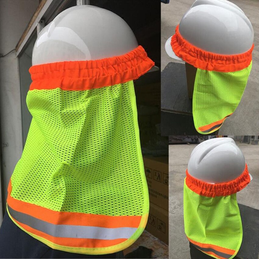 Hard Hat Neck Sun Shield for protection, Full Brim Mesh Neck Sun Shade Protector Fits Safety Helmets for Construction