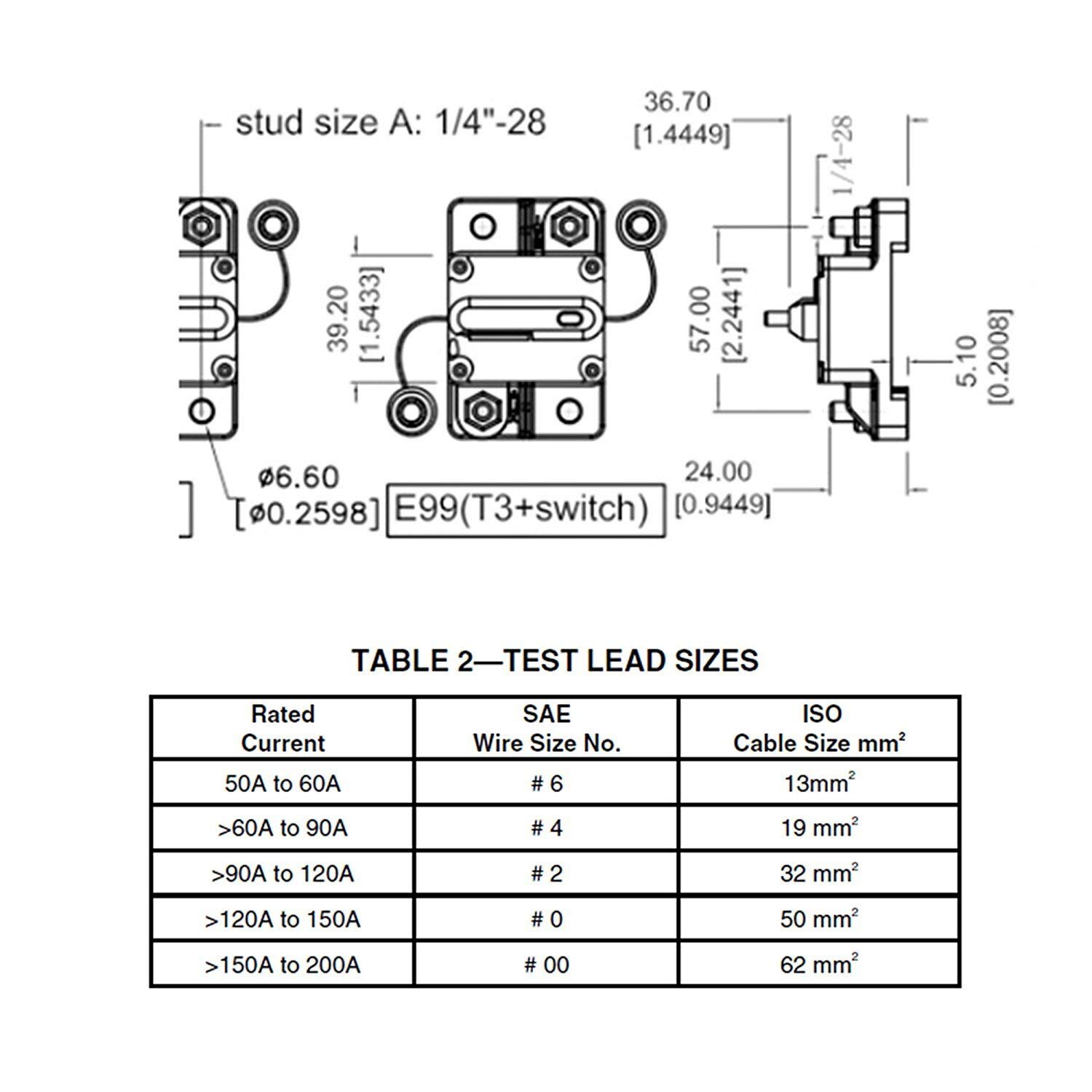 80A Waterproof Circuit Breaker Fuse Holder with Manual Reset Toggle Switch DC 12V- 72V