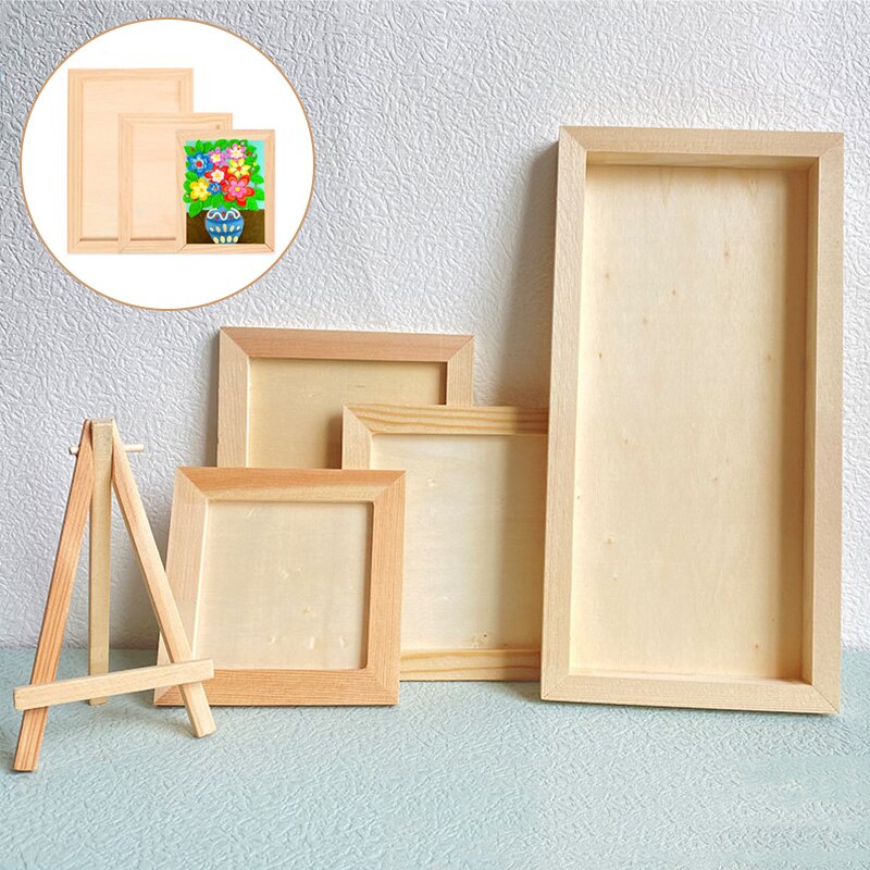 Houten Diy Blank Photo Houders Kinderen Diy Klei Fotolijsten Voor Thuis Craft Party Kids Desktop Ornament Fotolijst